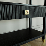 Стеллаж Elsa Dreams Black со стеклянными полками и ящиком варинант исполнения - 5 | Loft Concept в Москве