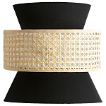 Бра с плетеным декором из ротанга Bonnie Wicker Black Wall Lamp варинант исполнения - 1 | Loft Concept в Москве