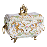 Шкатулка с фигуркой льва на крышке Eden Garden варинант исполнения - 1 | Loft Concept в Москве