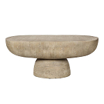 Столик кофейный кремового цвета с овальной столешницей и круглым основанием Cream Dalmen Table варинант исполнения - 1 | Loft Concept в Москве