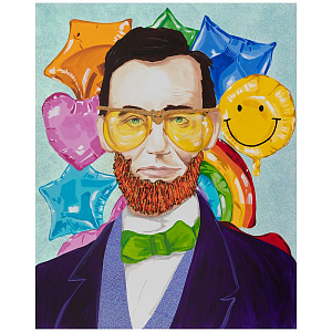 Картина Abe Lincoln in Purple Velvet Blazer on Mylar Balloon Background
