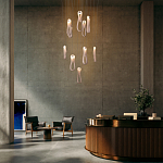 Подвесной светильник белого цвета с изогнутым плафоном Flow Loop варинант исполнения - 8 | Loft Concept в Москве