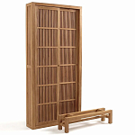 Шкаф из массива тика Okino Wood Cabinet варинант исполнения - 3 | Loft Concept в Москве