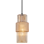 Подвесной светильник со стеклянным рифленым плафоном цилиндрической формы Eliara 13 варинант исполнения - 1 | Loft Concept в Москве