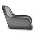 Стул с мягкой серой обивкой из велюра и подъемно-поворотным механизмом на черных колесиках Harper Gray варинант исполнения - 2 | Loft Concept в Москве