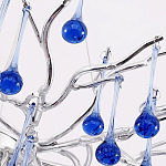 Люстра овальная с синими стеклянными подвесками в форме капель FAIRYTREE Light варинант исполнения - 1 | Loft Concept в Москве