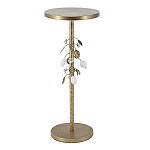 Столик золотистый с цветочной композицией на основании Forest Fairy Tale варинант исполнения - 1 | Loft Concept в Москве