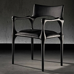 Стул дизайнерский с плетеным сидением Kronos Dining Chair Black варинант исполнения - 3 | Loft Concept в Москве