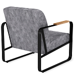 Кресло серый велюр с жесткими подлокотниками на полозьях Ashton варинант исполнения - 3 | Loft Concept в Москве