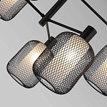 Люстра потолочная с абажурами из металлической сетки Loft Grid Pendant Gold варинант исполнения - 6 | Loft Concept в Москве