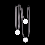 Подвесной светильник с серыми кожаными ремнями и белыми стеклянными плафонами в виде шаров Flos Wireline Lighting варинант исполнения - 2 | Loft Concept в Москве