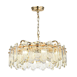 Люстра подвесная круглая с хрустальными овальными подвесками Harmonica варинант исполнения - 2 | Loft Concept в Москве