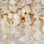 Люстра подвесная золотого цвета с декоративными ветвями и прозрачными рельефными подвесками FAIRYTREE Light варинант исполнения - 9 | Loft Concept в Москве