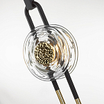 Подвесной светильник с черным основанием и золотистым декором Bruno варинант исполнения - 3 | Loft Concept в Москве