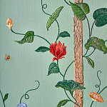 Обои с вышивкой ручной работы Floral Lattice Original colourway on wool sateen варинант исполнения - 2 | Loft Concept в Москве