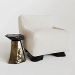 Кресло Cannes с мягкой обивкой букле молочного цвета  варинант исполнения - 2 | Loft Concept в Москве