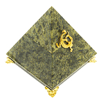 Шкатулка пирамида из натурального камня змеевик Stone Casket варинант исполнения - 1 | Loft Concept в Москве