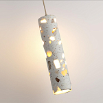 Подвесной светильник с цилиндрическим белым бетонным плафоном Terrazzo Light варинант исполнения - 5 | Loft Concept в Москве