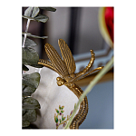 Ваза из фарфора черная с цветочной росписью и бронзовой стрекозой Spring Garden варинант исполнения - 6 | Loft Concept в Москве