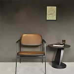 Дизайнерский журнальный столик чёрный с круглой столешницей Arycy варинант исполнения - 6 | Loft Concept в Москве