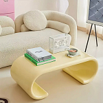 Дизайнерский журнальный стол жёлтый округлой формы Bonyn варинант исполнения - 1 | Loft Concept в Москве