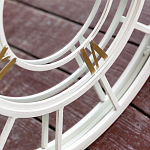 Зеркало настенное в белой металлической раме в виде часов Mirror Tower Clock варинант исполнения - 3 | Loft Concept в Москве