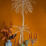 Обои с вышивкой ручной работы Deco Palms Original colourway on velvet 2 варинант исполнения - 2 | Loft Concept в Москве