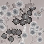 Обои ручная роспись Anemones in Light Dusk colourway on Lilac Hint slub silk варинант исполнения - 2 | Loft Concept в Москве