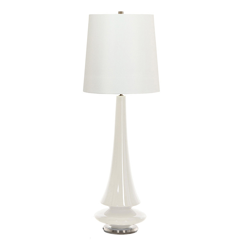 Настольная лампа белого цвета с высоким основанием из фарфора Elstead Lighting Белый в Москве | Loft Concept 
