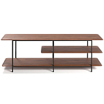 ТВ-тумба с полками из массива ореха Derick Wooden TV Stand варинант исполнения - 1 | Loft Concept в Москве