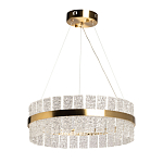 Люстра круглая золотого цвета с прозрачными рельефными стеклянными вставками Textured Glass Chandelier варинант исполнения - 2 | Loft Concept в Москве