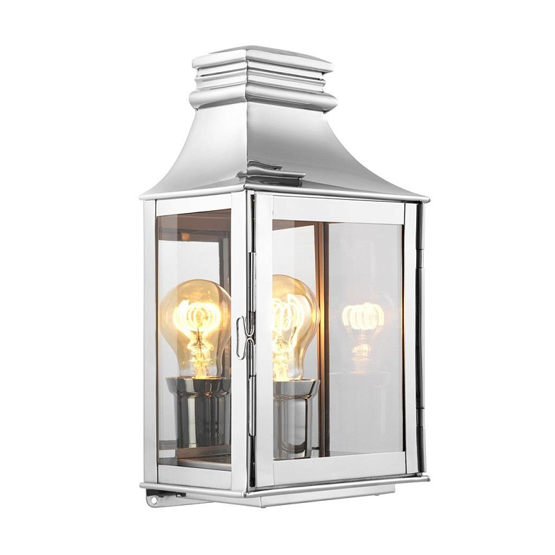 Бра Eichholtz Wall Lamp Primo S Nickel Никель Прозрачное Стекло в Москве | Loft Concept 