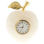 Часы настольные в виде яблока из натурального камня Оникс Stone Clock варинант исполнения - 3 | Loft Concept в Москве