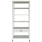 Стеллаж Elsa Dreams White со стеклянными полками и ящиком варинант исполнения - 6 | Loft Concept в Москве