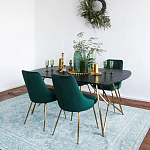 Обеденный стол на металлических ножках Ward Brass Dining Table варинант исполнения - 6 | Loft Concept в Москве