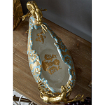 Чаша голубого цвета с оранментом и и бронзовыми фигурами леопардов Eden Garden варинант исполнения - 9 | Loft Concept в Москве