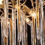 Люстра подвесная золотого цвета с разветвленными ветвями и прозрачными стеклянными подвесками Droplet Chandelier варинант исполнения - 5 | Loft Concept в Москве