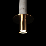 Подвесной светильник с узким цилиндрическим плафоном и золотым металлическим декором Concrete Pipe варинант исполнения - 16 | Loft Concept в Москве