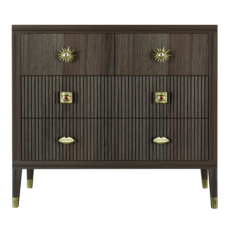 Бельевой Комод с 4 ящиками Elsa Dreams Walnut Орех Бельевой Комод с 4 ящиками Elsa Dreams Walnut Орех в Москве | Loft Concept