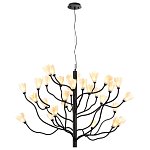 Люстра подвесная черного цвета с ветвями и белыми фарфоровыми цветами Floralis варинант исполнения - 11 | Loft Concept в Москве