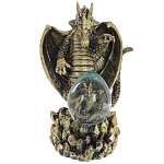 Декоративная статуэтка Дракон и стеклянное яйцо Dragon and Glass Egg Gold Black варинант исполнения - 2 | Loft Concept в Москве