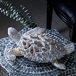 Статуэтка черепаха с ажурным панцирем и детализированной текстурой в белом цвете Marine Accessories варинант исполнения - 7 | Loft Concept в Москве