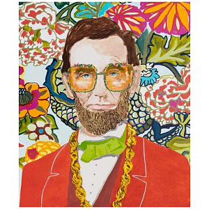Картина Abe Lincoln with Donkey Chain, Floral Wallpaper, and Red Jacket