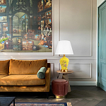 Настольная лампа желтая с изображением птиц Slip Away варинант исполнения - 5 | Loft Concept в Москве