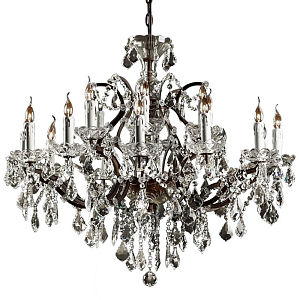Люстра 19th c. Rococo IRON & CLEAR CRYSTAL Brown Chandelier 18