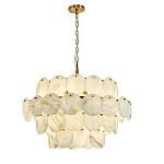 Люстра подвесная четырехъярусная с подвесками в форме дисков Cryptocrystalline Stone варинант исполнения - 8 | Loft Concept в Москве