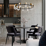 Кольцевая люстра с круглыми стеклянными плафонами в виде колец Olympe Glass Chandelier варинант исполнения - 2 | Loft Concept в Москве