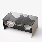 Дизайнерский журнальный стол с полукруглыми полками под столешницей Tiwoberoc варинант исполнения - 1 | Loft Concept в Москве