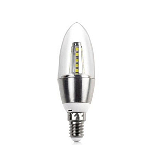 Прозрачная лампочка LED E14 серебряная