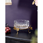 Чаша из прозрачного стекла на бронзовых ножках в виде стрекоз Eden Garden варинант исполнения - 2 | Loft Concept в Москве